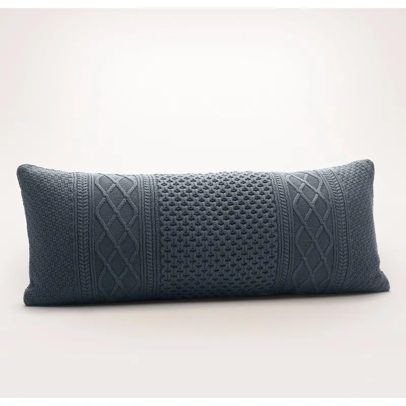 Aran Knit Pillow Cover - Deep Bluestone
