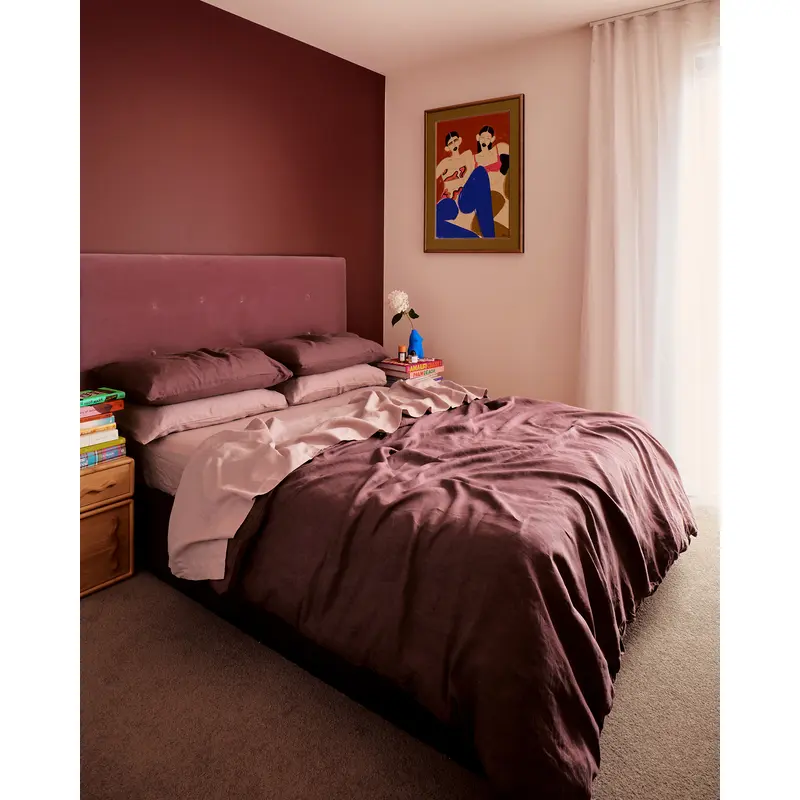 Cacao & Lavender 100% French Flax Linen Bedding Bundle