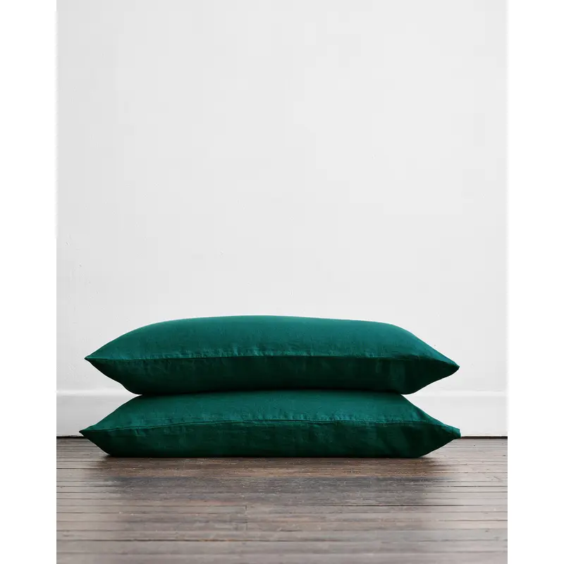 Forest 100% French Flax Linen King Pillowcases (Set of Two)