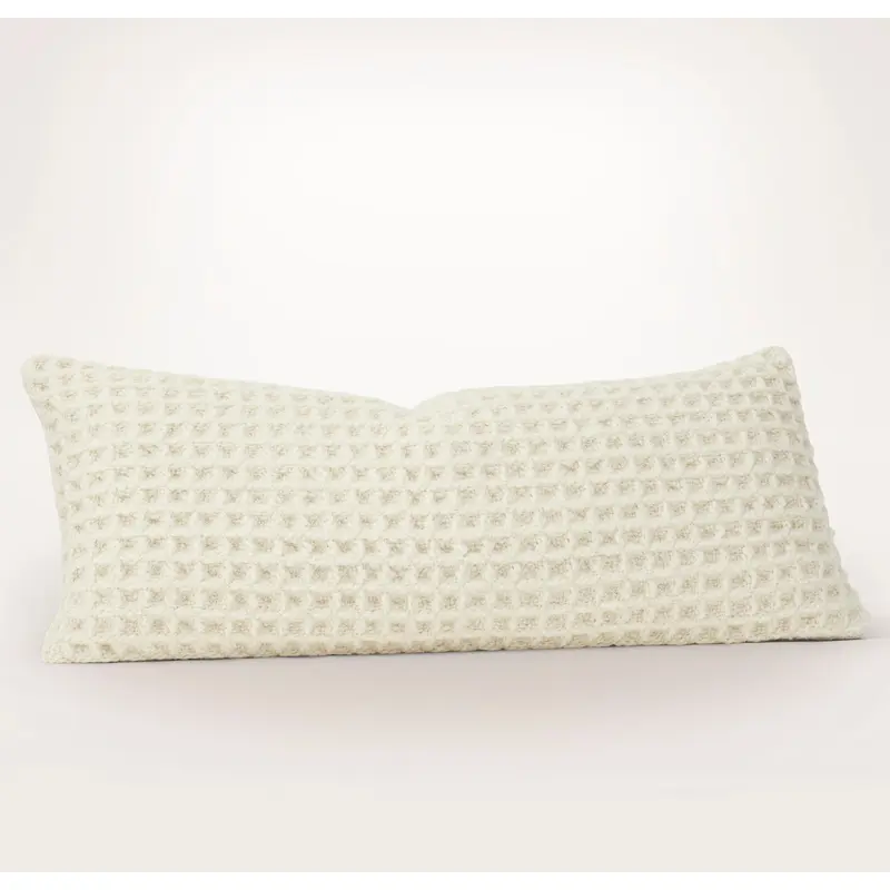 Grand Waffle Merino Wool Pillow Cover - Cream