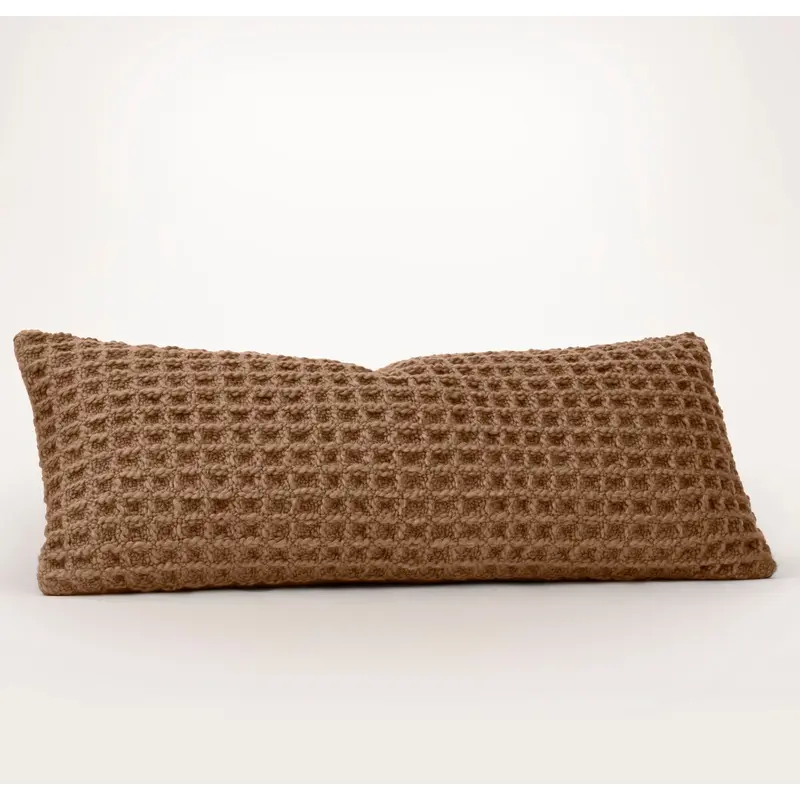 Grand Waffle Merino Wool Pillow Cover - Deep Camel