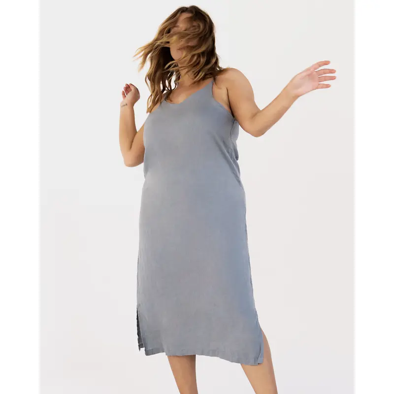 Mineral 100% French Flax Linen Midi Dress
