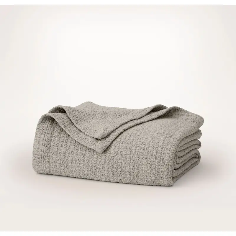 Modern Crochet Bed Blanket - Pewter