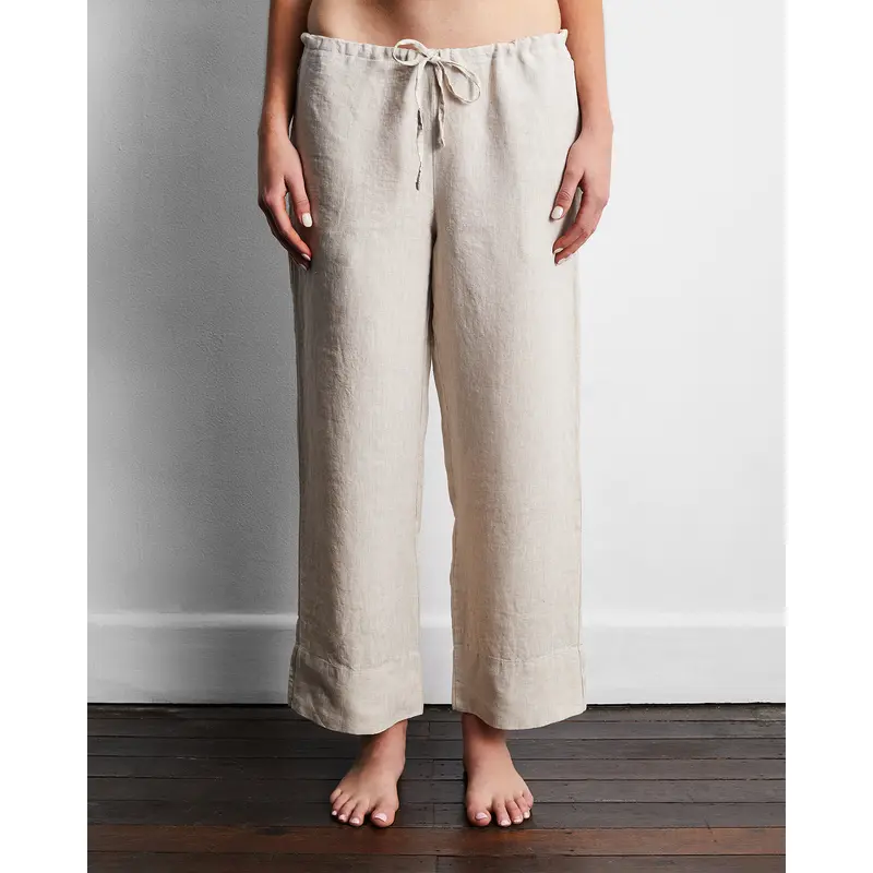 Oatmeal 100% French Flax Linen Pants
