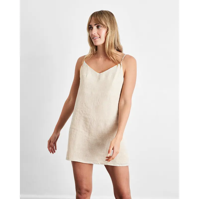 Oatmeal 100% French Flax Linen Slip