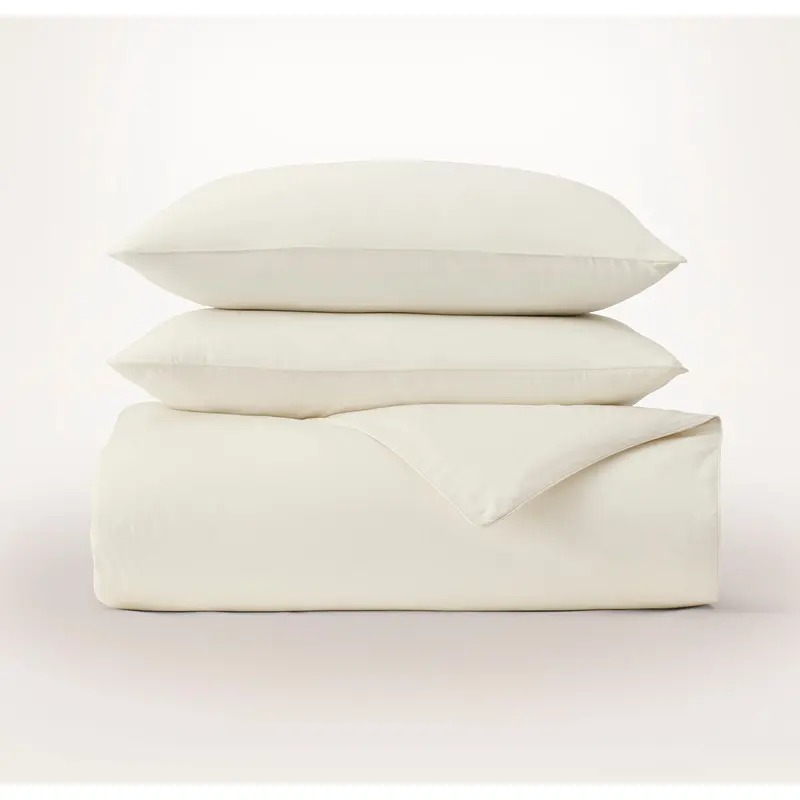 Signature Embellished Duvet Set - Cream/Cream Piped Edge