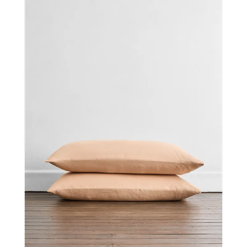 Terracotta 100% Flax Linen King Pillowcases (Set of Two)