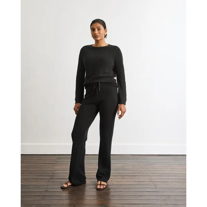 Veranda Linen Knit Pants in Charocal
