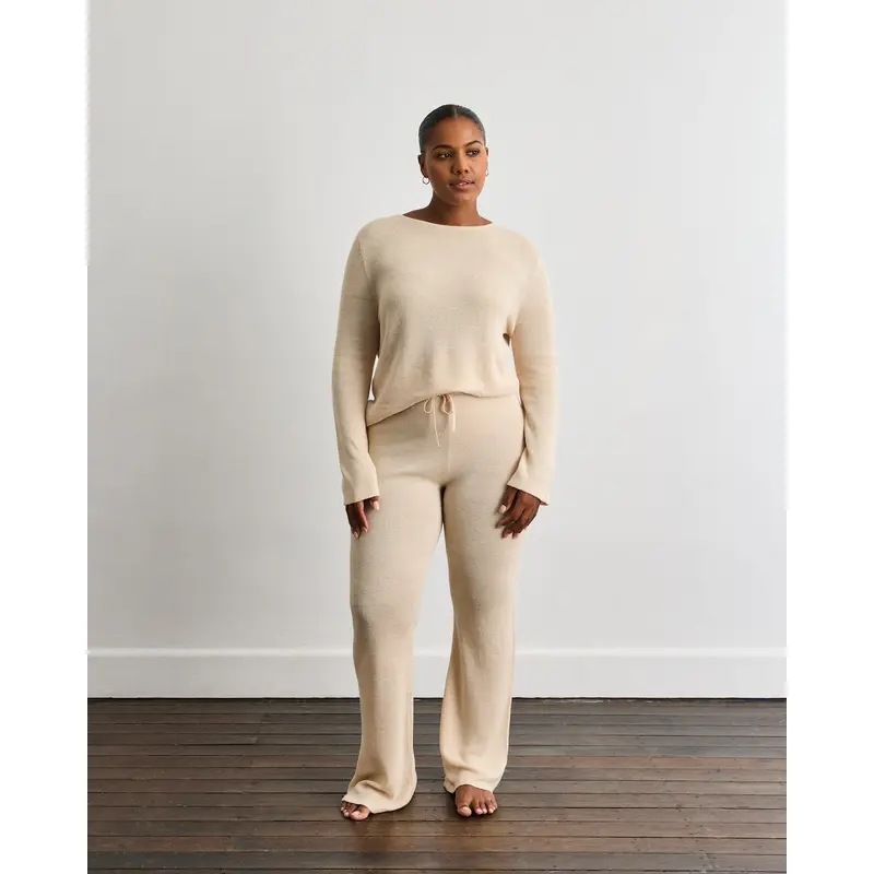 Veranda Linen Knit Pants in Oatmeal
