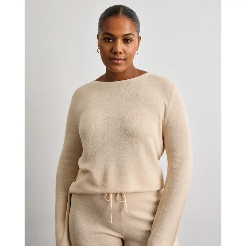 Veranda Linen Knit Sweater in Oatmeal