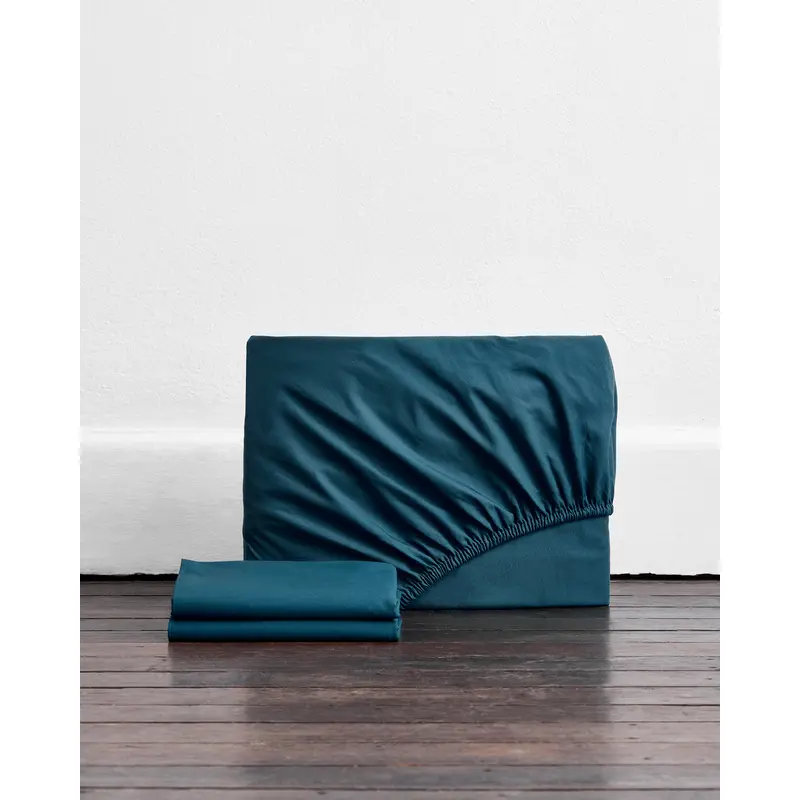 Aegean Organic Cotton Percale Fitted Sheet Set