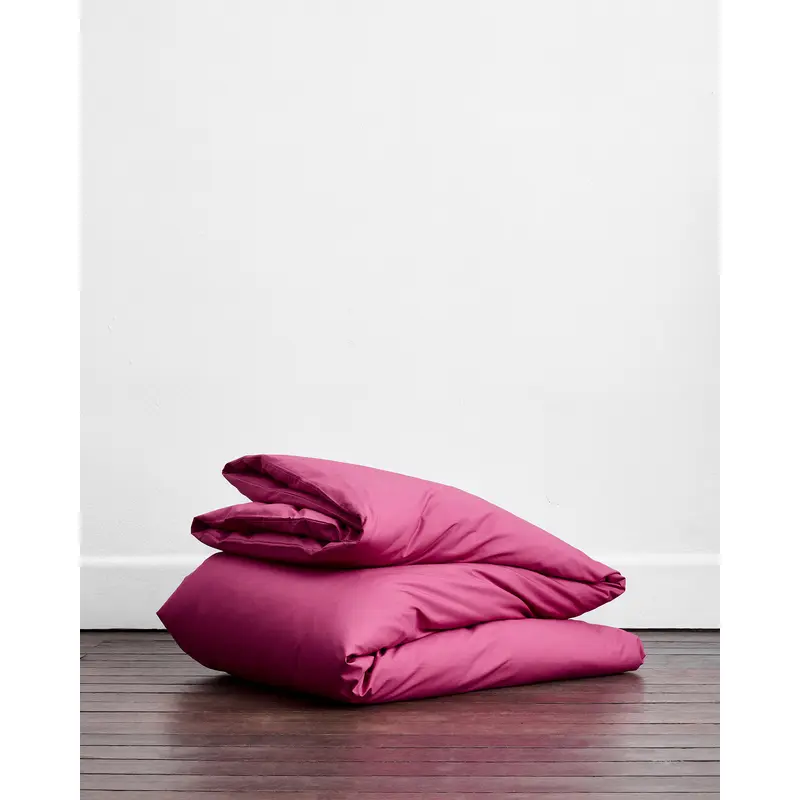 Berry Organic Cotton Percale Duvet Cover