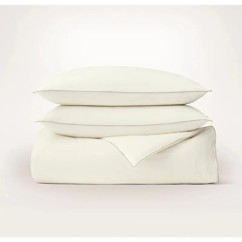 Elysian Cotton Cashmere Duvet Set - Cream/Pewter