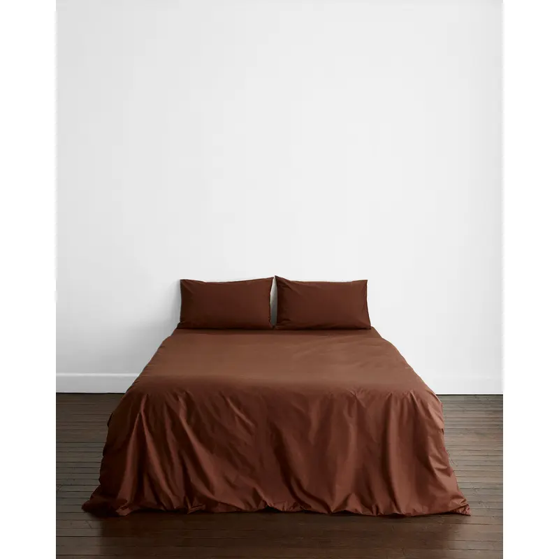 Espresso Organic Cotton Percale Bedding Set