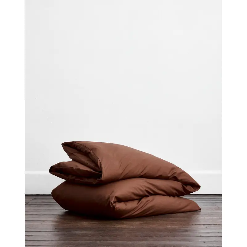 Espresso Organic Cotton Percale Duvet Cover
