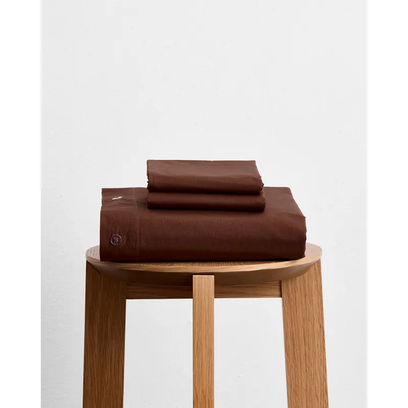 Espresso Organic Cotton Percale Duvet Cover Set