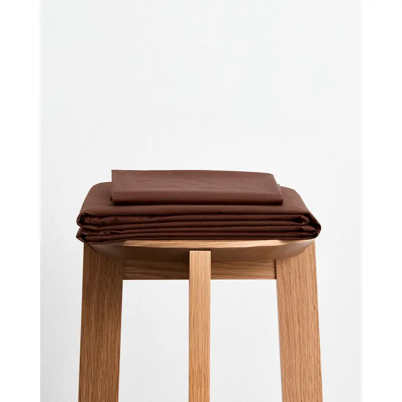 Espresso Organic Cotton Percale Sheet Set