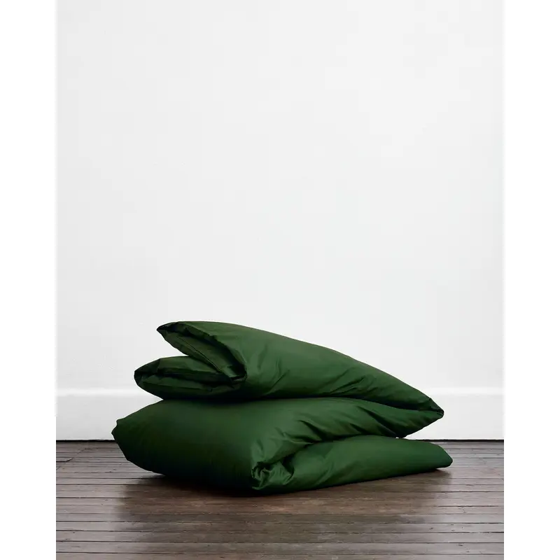 Moss Organic Cotton Percale Duvet Cover