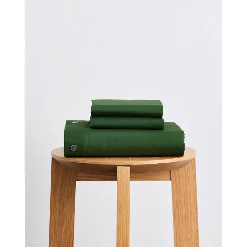 Moss Organic Cotton Percale Duvet Cover Set