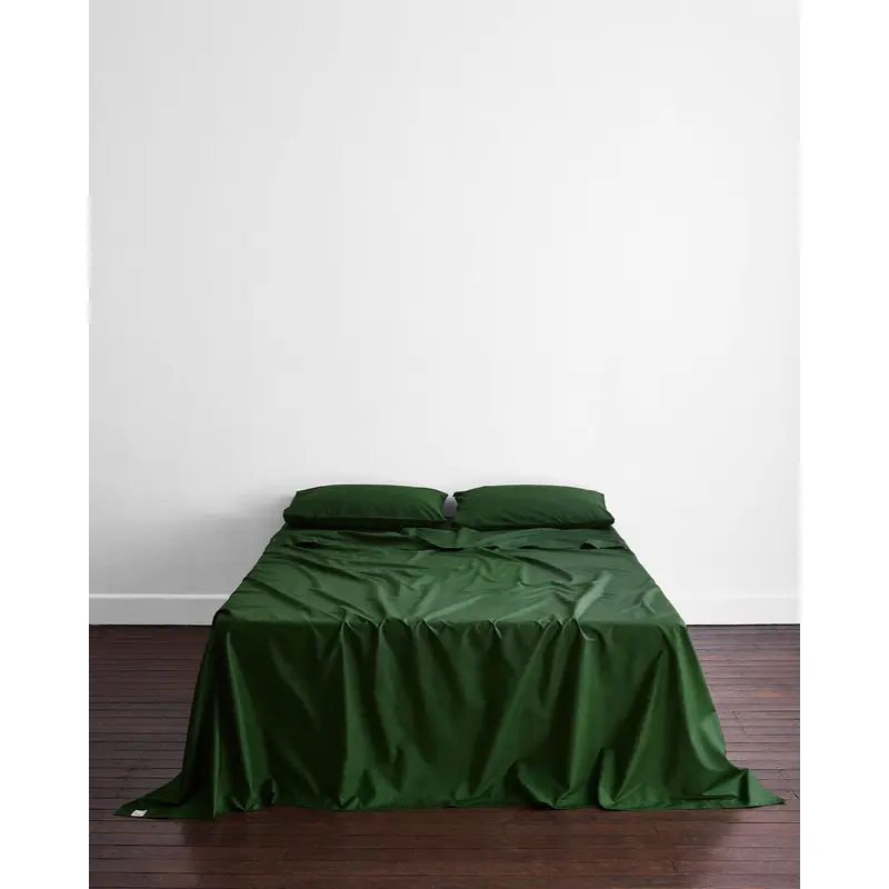 Moss Organic Cotton Percale Flat Sheet