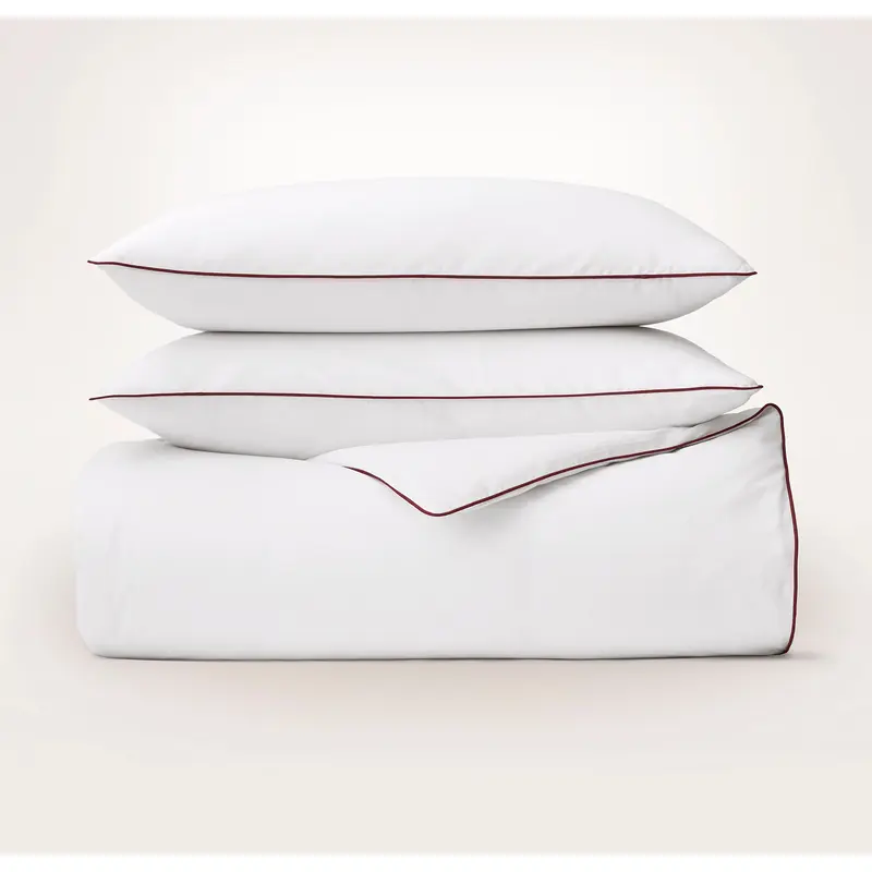 Signature Embellished Duvet Set - White/Holly Piped Edge