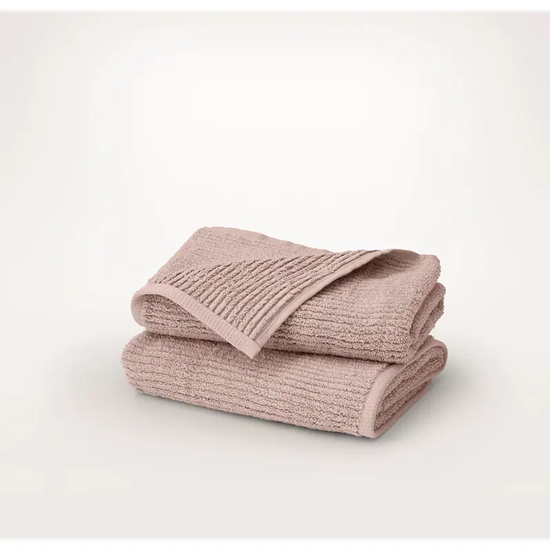 Turkish Ribbed Hand Towels (Pair) - Dusty Rose