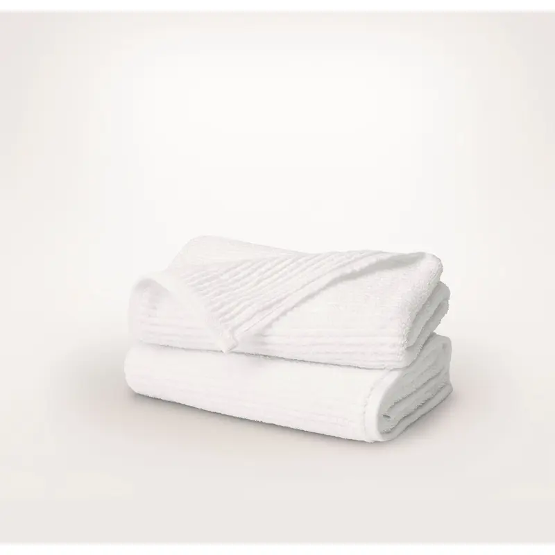 Turkish Ribbed Hand Towels (Pair) - White