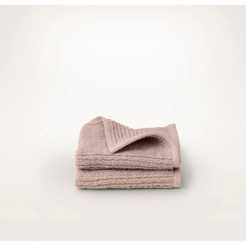 Turkish Ribbed Washcloths (Pair) - Dusty Rose