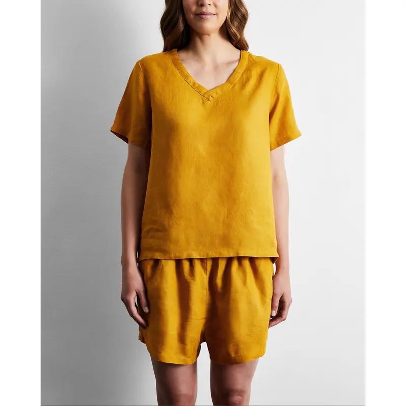 Turmeric 100% French Flax Linen T-Shirt