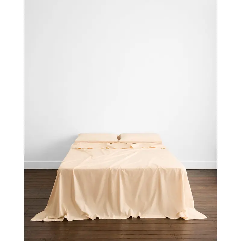 Vanilla Organic Cotton Percale Flat Sheet