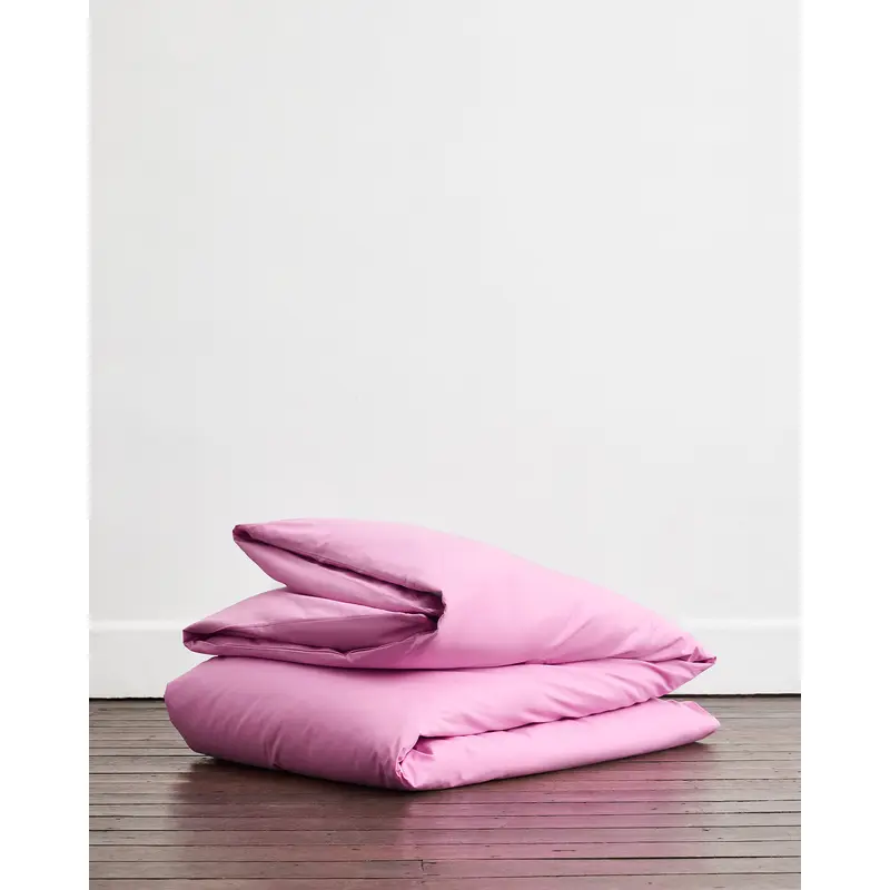 Bubblegum Organic Cotton Percale Duvet Cover