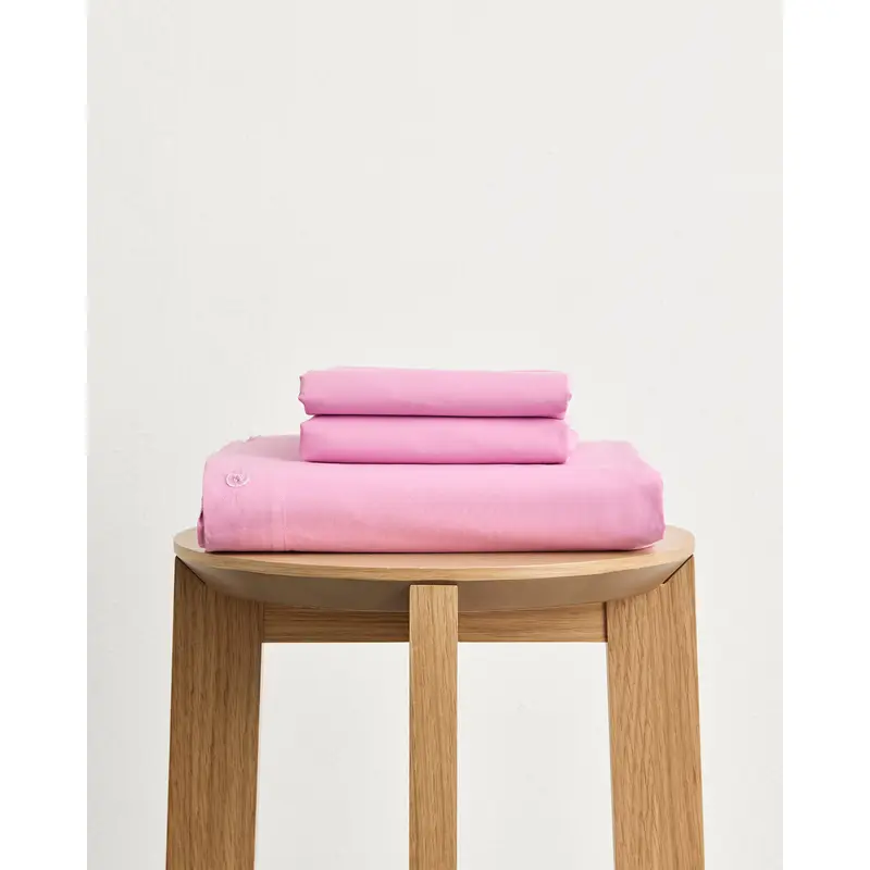 Bubblegum Organic Cotton Percale Duvet Cover Set