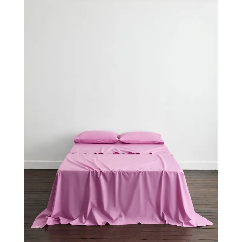 Bubblegum Organic Cotton Percale Flat Sheet
