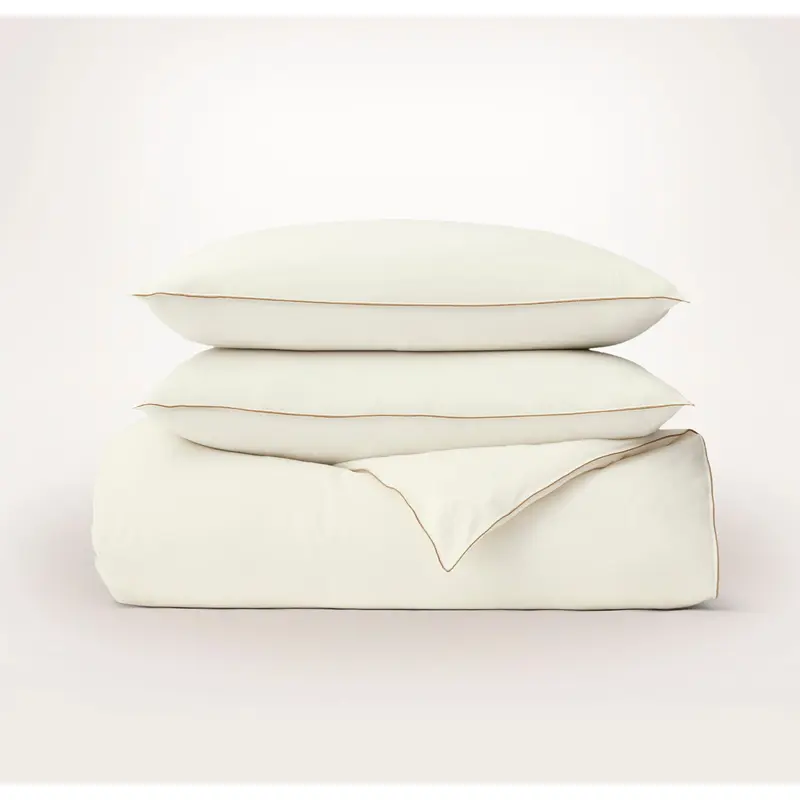 Elysian Cotton Cashmere Duvet Set - Cream/Camel