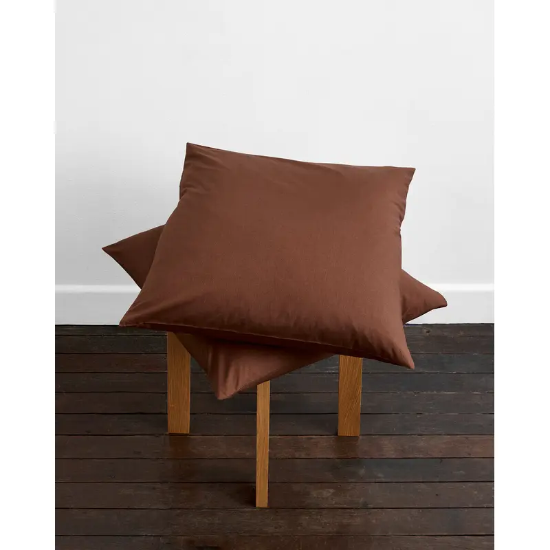 Espresso Organic Cotton Percale European Pillowcases (Set of Two)