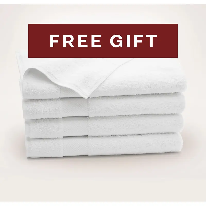 FREE Plush Bath Towel Set of 4 - White