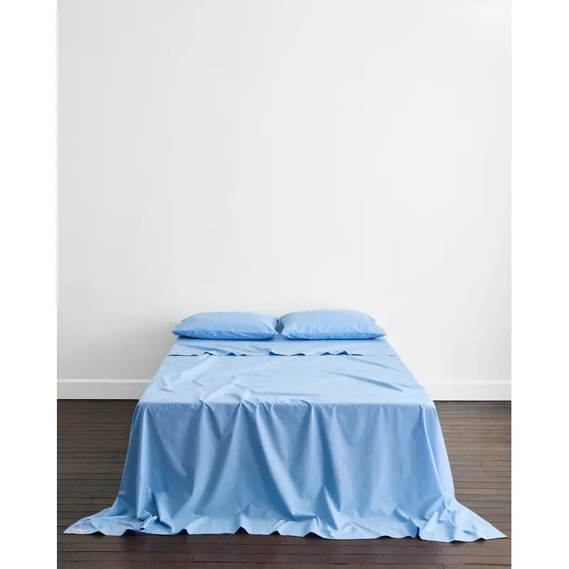 Sky Organic Cotton Percale Flat Sheet