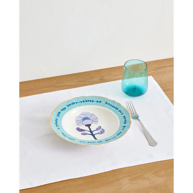 Bitossi Home Deep Soup Plate Botanica in Blue