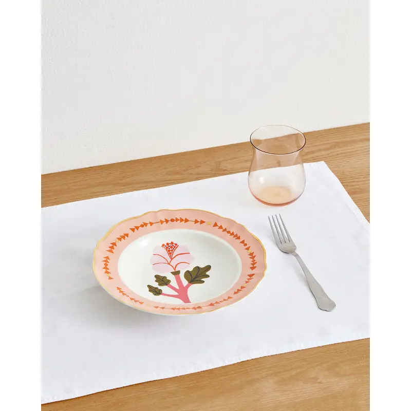 Bitossi Home Deep Soup Plate Botanica in Pink