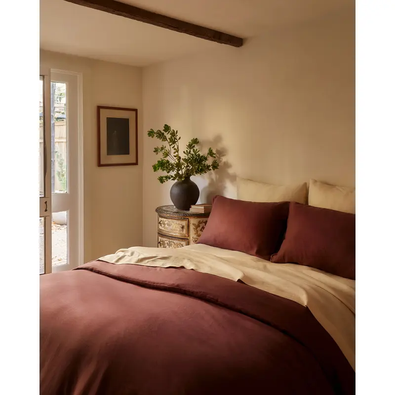 Cacao & Crme 100% French Flax Linen Bedding Bundle