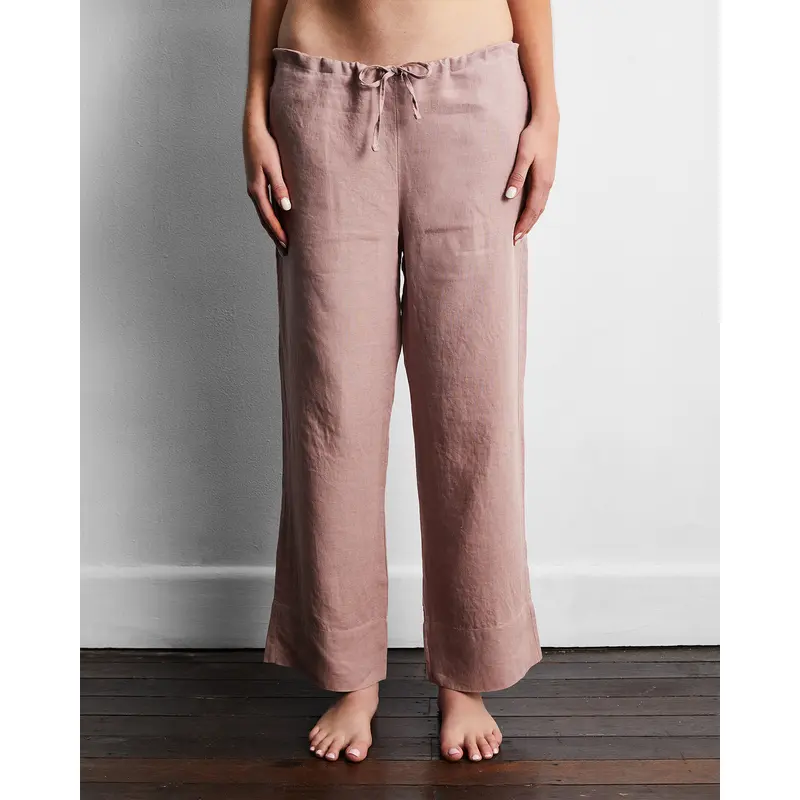 Lavender 100% French Flax Linen Pants