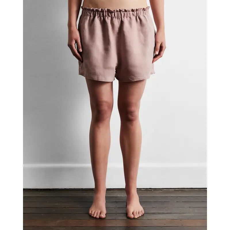 Lavender 100% French Flax Linen Shorts