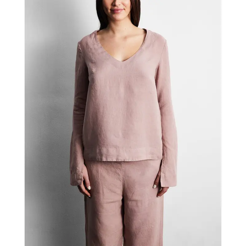 Lavender 100% French Flax Linen Top