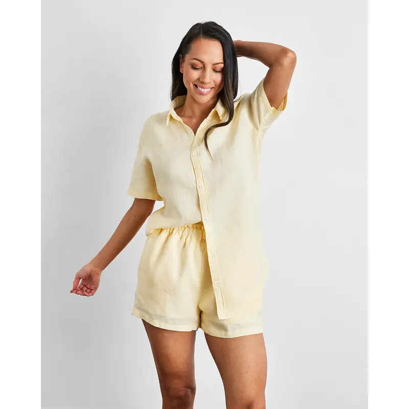 Limoncello 100% French Flax Linen Shorts