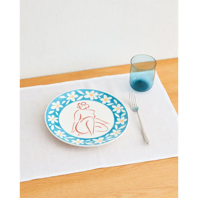 Liv & Dom x Bed Threads 'Blossom' Ceramic Dinner Plate