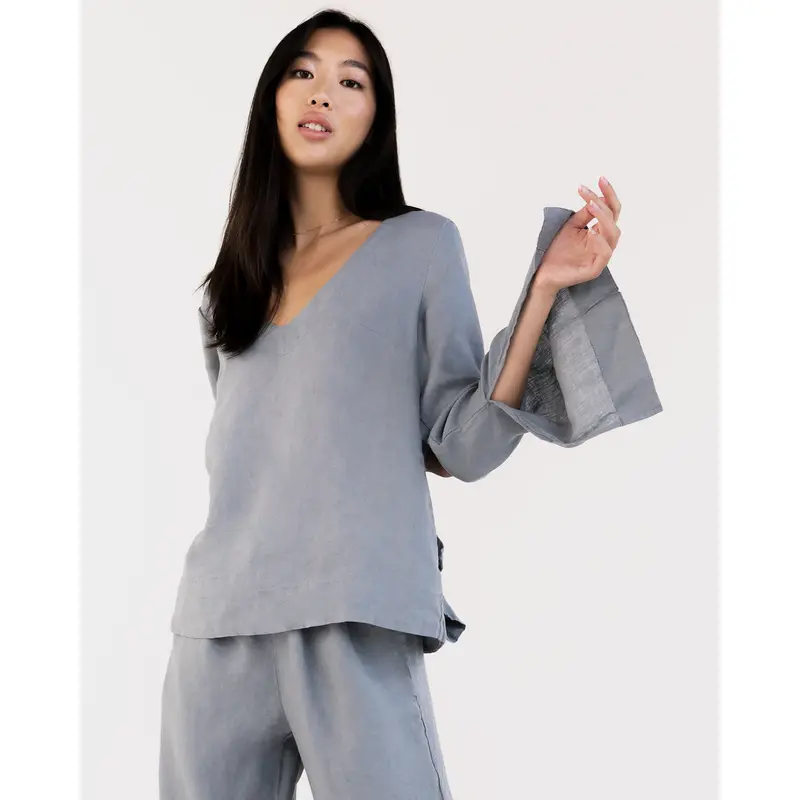 Mineral 100% French Flax Linen Top