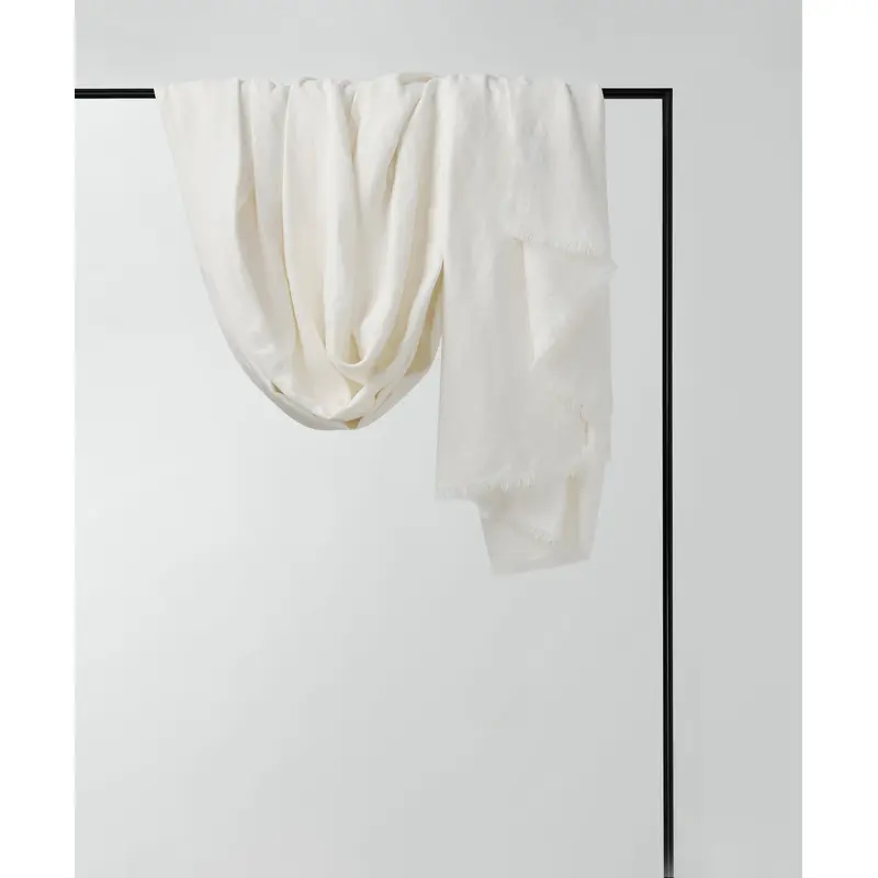Freya Linen Throw - Snow