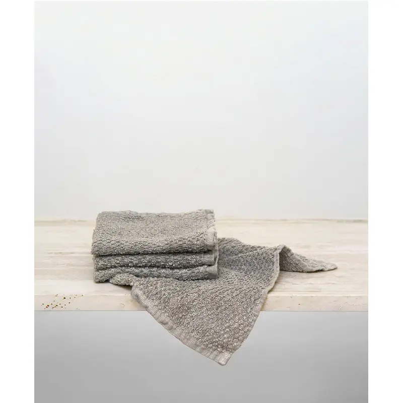 Pure Linen Wash Cloth Bundle - Pebble
