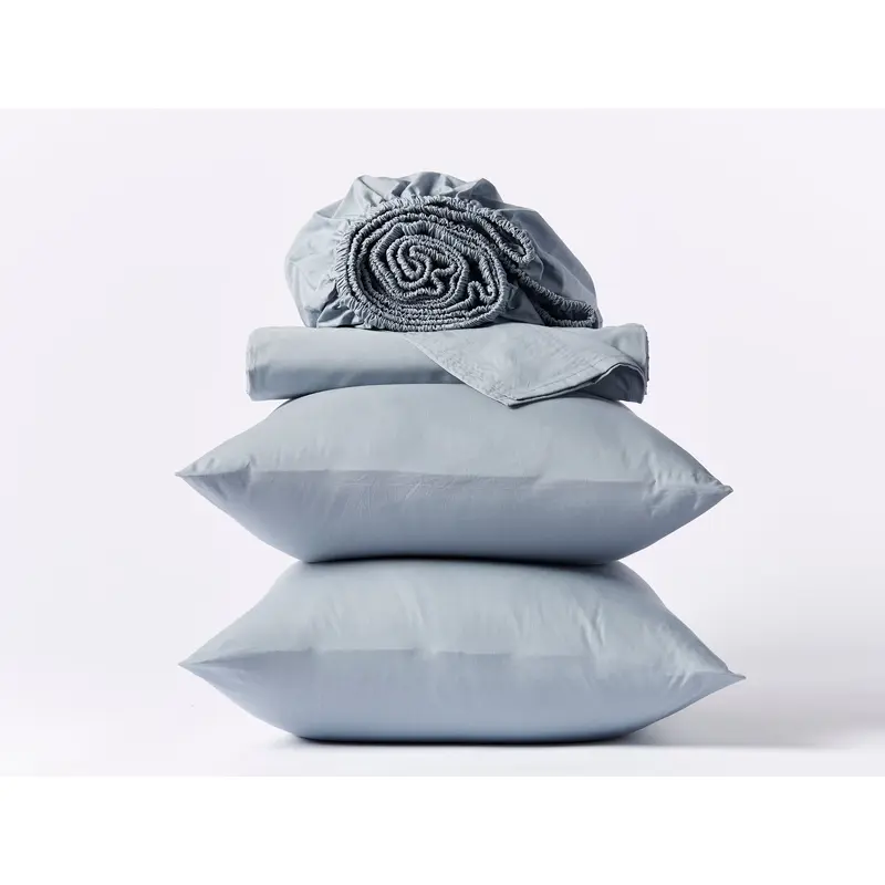 Coyuchi Organic Crinkled Percale Sheet Set