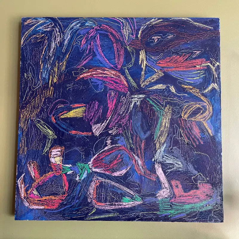 Paksi Oil + Pastel on Canvas by Dawn Leahy - 36 x 36